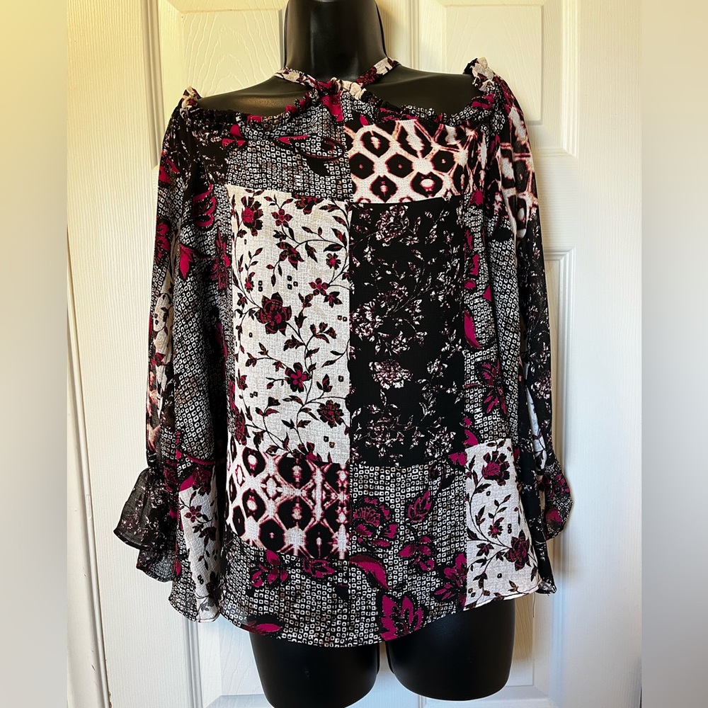 Inc International Concepts Patchwork Cold Shoulde… - image 1